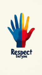 Fototapeta premium A colorful hand graphic with the message 