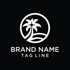 Beach and island logo design, vector design template of beach icons