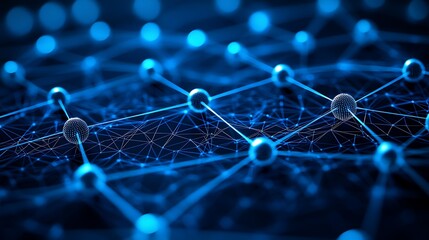 Obraz premium Abstract Network Connection Blue Technology Background