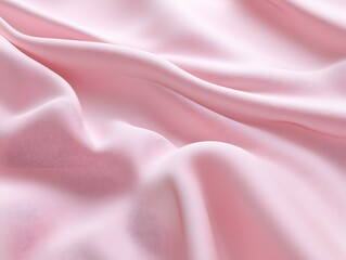 Obraz premium Pink Silk fabric: A close-up shot capturing the gentle folds and smooth texture of a luxurious pink silk fabric. Evoking a sense of elegance, softness and a feeling of tranquility. 