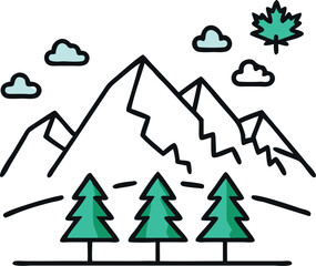 Fototapeta premium set of christmas trees