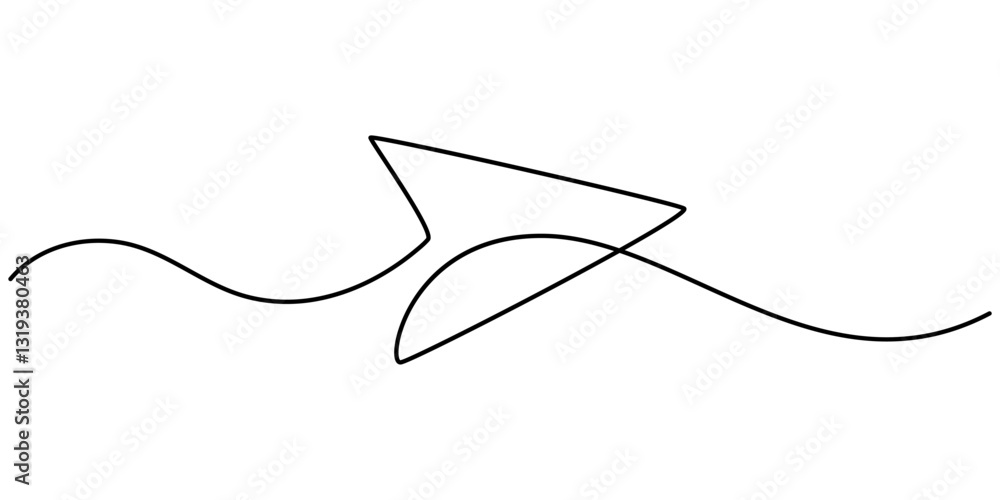Poster continuous line drawing of arrow up and down. illustration vector of arrow pointing. business growth