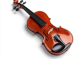 Fototapeta premium Charming wooden toy violin isolated on clean white background perfect for children's play and musical exploration