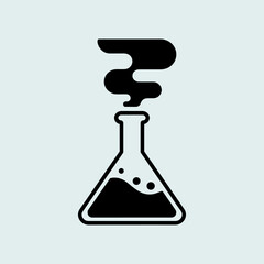 Smoke coming from a flask