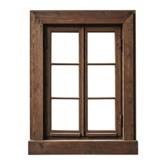 Fototapeta premium Old and Dusty Wooden Window Frame on Transparent Background