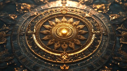 Fototapeta premium Decorative bodhi mandala elegant patterns deep spiritual meaning flawless perfection