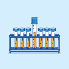 Scientific Glass Test Tubes Neatly Arranged in a Metal Rack