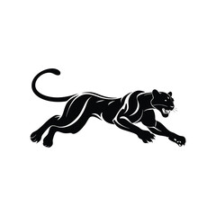Fototapeta premium Powerful Black Panther Silhouette in a Dynamic Leap