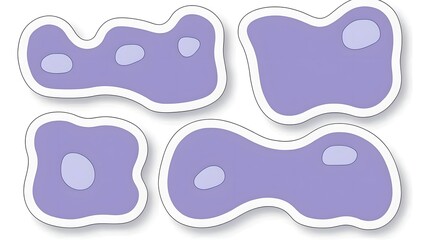 Abstract Purple Blobs with Soft Edges on a Bright Background Representing Creativity and Modern Design