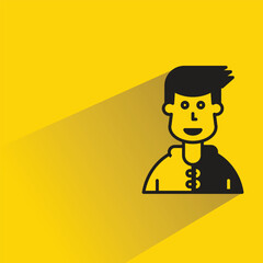 boy character with shadow on yellow background