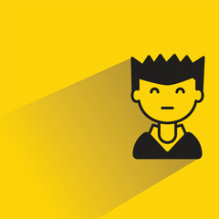 boy character with shadow on yellow background