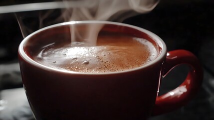 Steaming Cup of Coffee in a Moody, Backlit Setting with Dramatic Lighting