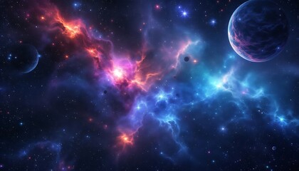 Obraz premium Stunning Nebula Space Art Planets Starscape Wallpaper