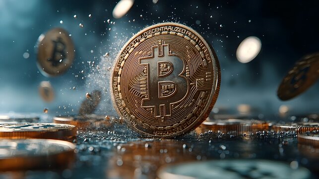 Cryptocurrency Clash Bitcoin Versus Traditional Money in Fiery Financial Showdown   3D Depicting the Ongoing Battle Between Digital and Currencies for Dominance in the Global Economy