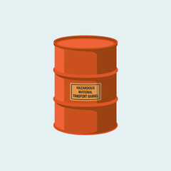 Hazardous Material Transport Barrel with Safety Markings