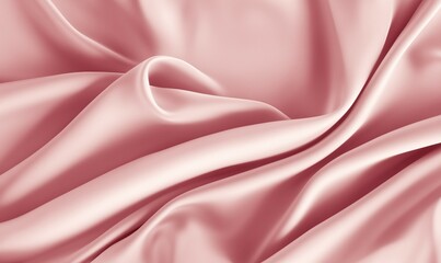 Obraz premium Onion skin color silk satin background. Soft wavy folds on the fabric. Wedding, anniversary, valentine, love, tender, celebration, card. Beautiful abstract background with copy space for your design.