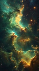 Obraz premium Green galaxy imagination