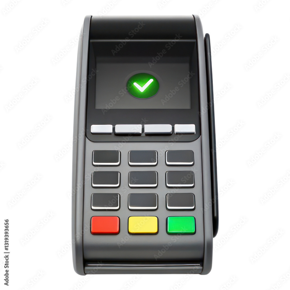 Poster modern payment terminal with secure transaction features and user friendly interface