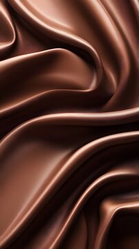 Rich Chocolate Silk: The luxurious folds of rich chocolate silk, elegantly draped and glistening, evoke a sense of indulgence and sensory delight.