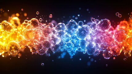 Obraz premium Vibrant, colorful, abstract bubbles flow