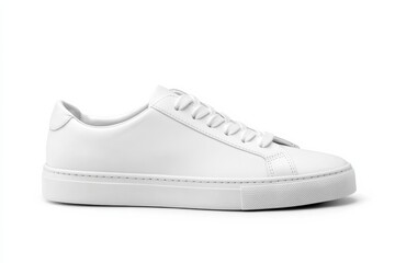 Unisex white sneakers displayed on a seamless white background