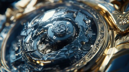 Intricate Luxury Watch Mechanism: A Close-Up View of Exquisite Engineering