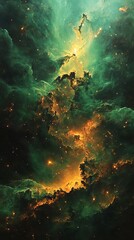 Obraz premium Green galaxy imagination