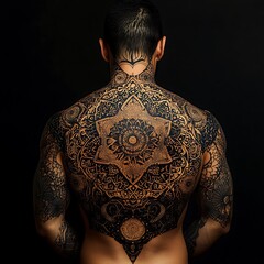 Stunning symmetrical body mandala with intricate artistic details high resolution wallpaper