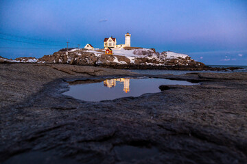 Sunset on Nubble Lighthouse, Maine