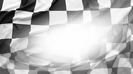 Checkered racing flag on white