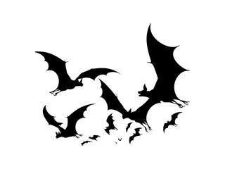 Halloween Bats Swarm Svg Silhouette