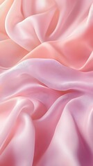 Obraz premium Soft Pastel Silk: An elegant display of flowing silk fabric in soft pastel shades of pink and peach, creating a sense of luxury, smoothness, and gentle movement.