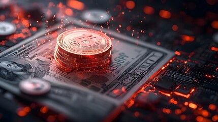 Currency War Between US Dollar and Chinese Yuan Surrounded by Digital Chaos and Financial Turmoil 3D Depicting the Uncertainty and Volatility in the Global Economy