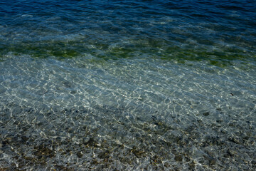 Shallow clear water on the beach