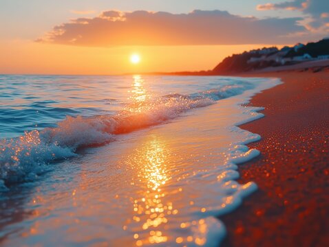 Shimmering Ocean Lights at Night