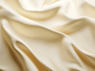 Obraz premium Silk Serenity: A close-up shot reveals the flowing elegance of silk fabric, its soft cream color and delicate folds creating a sense of luxurious comfort and timeless beauty.