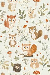 Obraz premium Adorable Animal-Themed Patterns