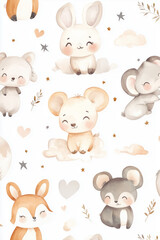 Obraz premium Adorable Animal-Themed Patterns