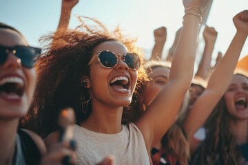 Women's rights advocates speaking at a public rally