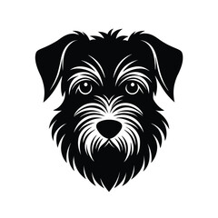 Cute soft coated wheaten terrier head silhouette