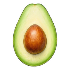 Fresh avocado half with brown seed, perfect for healthy dishes