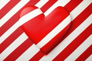 Festive Heart Crafted from Candy Canes. Seasonal Delight with Red and White Stripes for Christmas Cheer