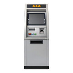 Automated teller machine designed for cryptocurrency transactions, sleek and modern