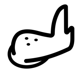 icon of a raw chicken wing line art style.