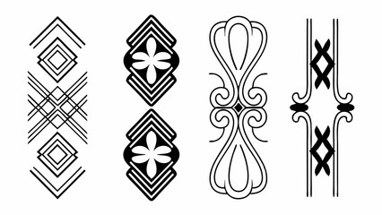 Graphic Ornament Elements: A set of intricate graphic ornament elements, meticulously designed with attention to detail.