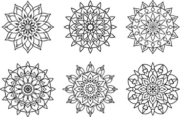 Abstract Mandala Vector Illustration – Hand-Drawn Decorative Ornamental Mandala for Coloring Books, Tattoos, Stickers, and Mehndi Art.