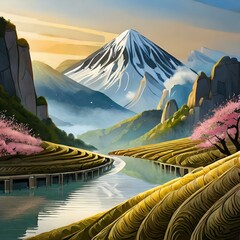 sunrise in the mountains