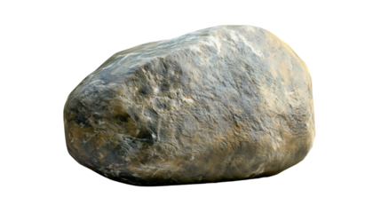 A classic stone found in nature, a gray-black stone with large and small protrusions, a typical stone.