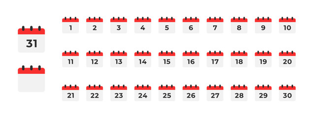 Calendar date icon. Monthly planner with marked days vector illustration. Simple reminder symbol for scheduling events and organizing tasks. Office management and time planning concept.