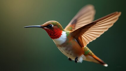 Fototapeta premium Hummingbird in motion, close-up of the bird